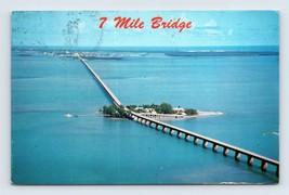 Aerial View Seven Mile Bridge and Pigeon Key Florida FL Chrome Postcard N5 - £2.07 GBP