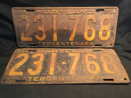 Old Vtg Collectible 1634-1934 Maryland License Plate 231-768 Tricentennial - £99.54 GBP