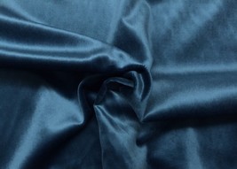 Ballard Designs Signature Velvet Teal Blue Furniture Fabric By The Yard 56&quot;W - £19.27 GBP