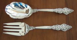 HTF 1847 ROGERS BROS IS SILVER RENAISSANCE SHELL CASSEROLE SPOON &amp; MEAT ... - $31.50