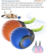 Speedy Tail 2.0 Cat Toy, Interactive Cat Ball for Indoor Cats,Automatic ... - €8,38 EUR