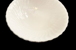 Syracuse China Wedding Ring Silhouette Serving Bowl 8.5" White Silver Trim USA image 5