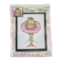 Design Works Counted Cross Stitch Kit Ballerina Frog w Bouquet 2756 - £11.35 GBP