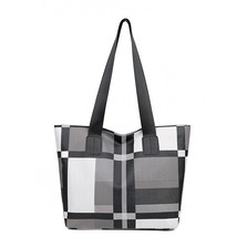 New Women Handbag Fashion Plaid Shoulder Tote Bag Large Capacity Messenger Bag B - £23.37 GBP