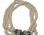 Richelieu Signed Multi Strand Faux Pearl Bead Necklace Vtg - £31.10 GBP
