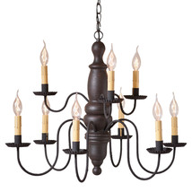 Irvin&#39;s Country Tinware Fairfield Chandelier in Americana Black - £478.82 GBP