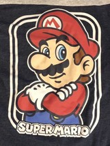 Super Mario Long Sleeve Tee Size 7 Navy &amp; Gray Video Game T-Shirt - £7.08 GBP