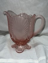 Elegant glassware Pink Coastal seashell glass Footed pitcher Mosser barware - £239.00 GBP