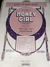 1920 CLOSE TO YOUR HEART Honey Girl Checkers Albert Von Tilzer Sheet Music - £5.92 GBP