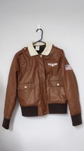 Disney Captain Marvel Bomber Faux Leather Jacket Women&#39;s Size Medium - £31.93 GBP