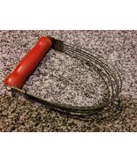 Vintage ANDROCK Wire Pastry Blender Pie Dough Cutter Masher Red Wood Han... - $19.00