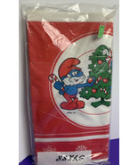 Vintage 1982 Smurfs Christmas Paper Tablecloth 54x88 Party Papa Unique R... - £11.76 GBP