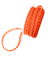 German Ribbon Trim Orange Stiff Curly-Cue Scrolls 21 yds x 3/8&quot; Wide Hal... - £22.72 GBP