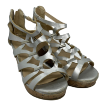 Cat &amp; Jack Silver Espadrille Sandals Girls Sz 13 - €7,40 EUR