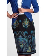 LANDS&#39; END Wool SKIRT Size: 2 (EXTRA SMALL) New SHIP FREE Border Print W... - £62.95 GBP