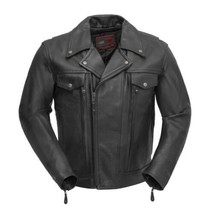 Men&#39;s Biker Leather Motorcycle Jacket Mastermind FirstMFG MCJ Armor Jacket - £271.77 GBP