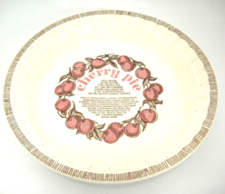 Vintage Royal China Jeannette Cherry Pie Dish Ceramic with Recipe for 9&quot; Pie - £7.35 GBP