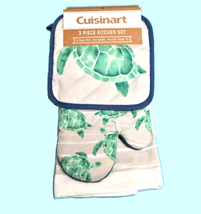 Turtle Kitchen Set, 3 piece, Towel Mitt Pot Holder, Sea Beach Coastal Decor NWT - £14.46 GBP