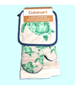 Turtle Kitchen Set, 3 piece, Towel Mitt Pot Holder, Sea Beach Coastal De... - £14.13 GBP