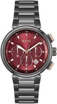 Hugo Boss Boss One Montre Homme Chronographe Cadran Rouge HB1514000 Neuf Boite - £103.29 GBP