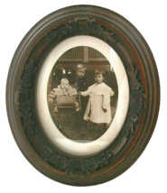 Circa 1911 Rosewood Oval Picture Frame Bay St Louis Mauffray Children Photo - £55.21 GBP