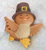 Hallmark Charming Thanksgiving Happy Bird Brooch 1980s vintage - £9.63 GBP