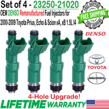 OEM Denso 4-Hole Upgrade x4 Fuel Injectors For 2004, 2005, 2006 Scion xA... - £112.62 GBP