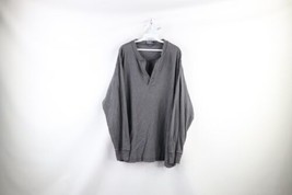 Vintage 90s Ralph Lauren Mens XL Faded Ribbed Long Sleeve Henley T-Shirt Gray - $39.55