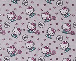 Cotton Hello Kitty Telephone Hearts Kids Gray Fabric Print by Yard D782.92 - $11.95