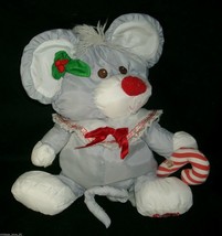 12" Fisher Price Puffalump Gray Mouse Stuffed Animal Plush Toy Christmas Cane - £29.01 GBP