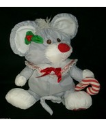 12&quot; FISHER PRICE PUFFALUMP GRAY MOUSE STUFFED ANIMAL PLUSH TOY CHRISTMAS... - £28.05 GBP