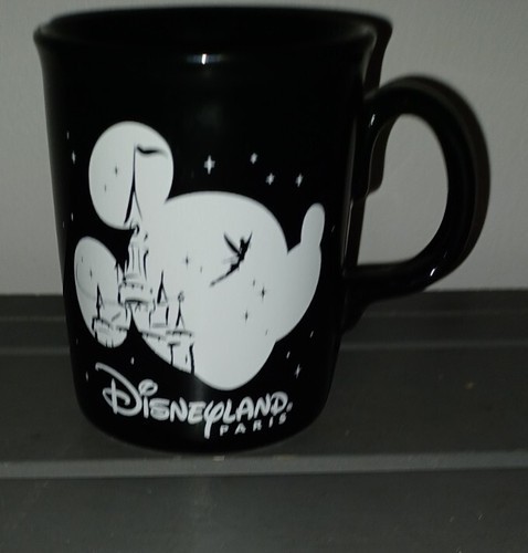 Disneyland Paris Mickey Mouse Silhouette Tinker Bell Castle Black Cup Mug Item image 2