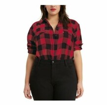 Levis Womens Plus 2X Red And Black Plaid Boyfriend Button Up Shirt NWT C22 - £21.14 GBP