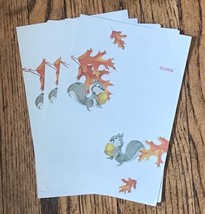 Vintage Fold And Seal Squirrel Acorn Fall Leaves Notecards Stationery Ep... - £10.95 GBP