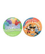 2 Disney World I&#39;m Celebrating Happy Birthday Mickey &amp; Minnie 2023 Butto... - $3.95