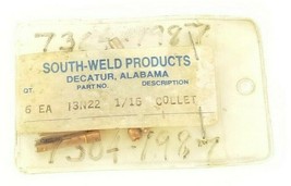 LOT OF 12 NEW SOUTH-WELD PRODUCTS 13N22 COLLETS 1/16 - £25.91 GBP