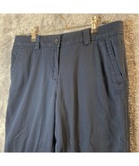 LL Bean Pants Womens 10 33x22 Navy Blue Cropped Chino Wide Leg MidRise F... - £6.40 GBP