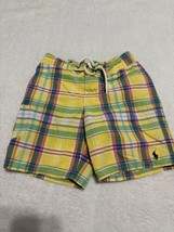 Boys Size 5 Polo Ralph Lauren Plaid Swim Trunks Flawed Lined - $14.95