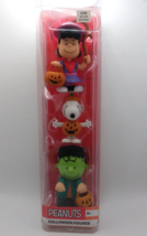 P EAN Uts Halloween Figures Charlie Brown Snoopy &amp; Lucy 3&quot; Set Of 3 New In Box - £11.98 GBP