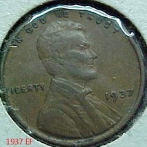 Lincoln Wheat Penny 1937 EF - $2.00