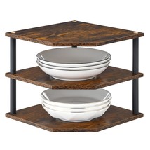 Wooden 3-Tier Corner Shelf, Kitchen Countertop Organizer Counter Stand Storage F - $40.99