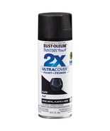 Rust-Oleum Painter&#39;s Touch Ultra Cover 2X Spray Paint 12oz-Flat Black - £27.67 GBP
