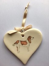 Dimbleby Ceramics Springer Spaniel Dog Design Heart Shaped Ceramic Decoration Ba - £13.81 GBP