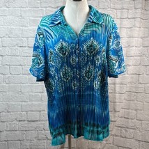 Maggie Barnes Transparente Botón-para Arriba Blusa Mujer 4XL Talla Grand... - $43.55 CAD
