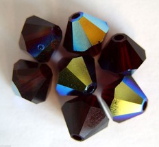 5 6mm Swarovski 5301 Crystal Bicones -- Garnet AB - £0.91 GBP