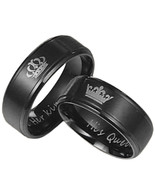 COI Tungsten Carbide King Queen Wedding Band Ring - TG4712  - £31.96 GBP