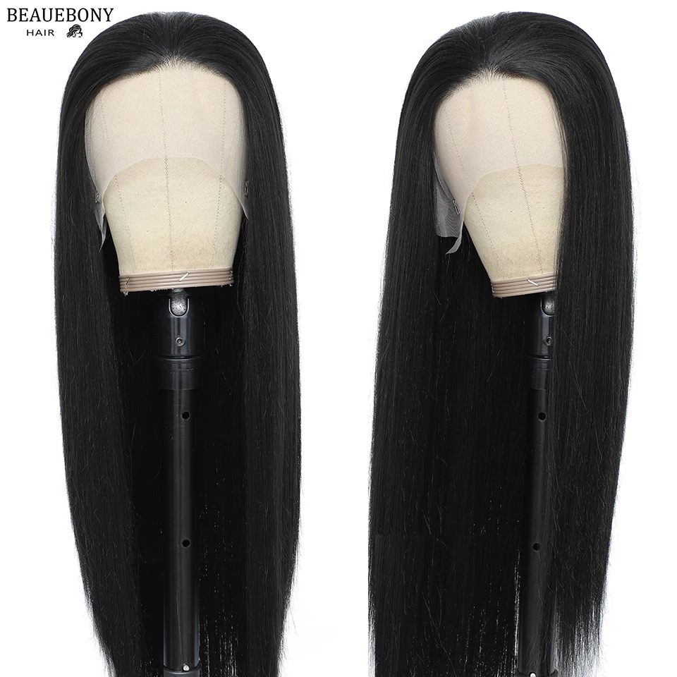 Straight Wig Lace Synthetic Black Straight Lace Wigs Pre Plucked With Baby Ha - £31.57 GBP+