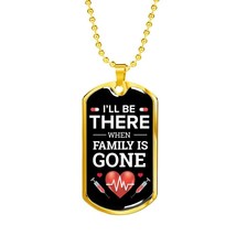 Nurse Necklace Ill Be There  Stainless Steel or 18k Gold Dog Tag 24&quot; Chain - £38.11 GBP+