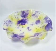 LOT OF 7 Floral Party Plates Scalloped Edge 10&quot; Round - Purple - £17.95 GBP
