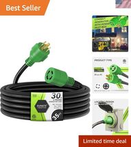 30 Amp Generator Cord 4 Prong 35 Feet, NEMA L14-30P/L14-30R, 125/250V Up... - $156.80